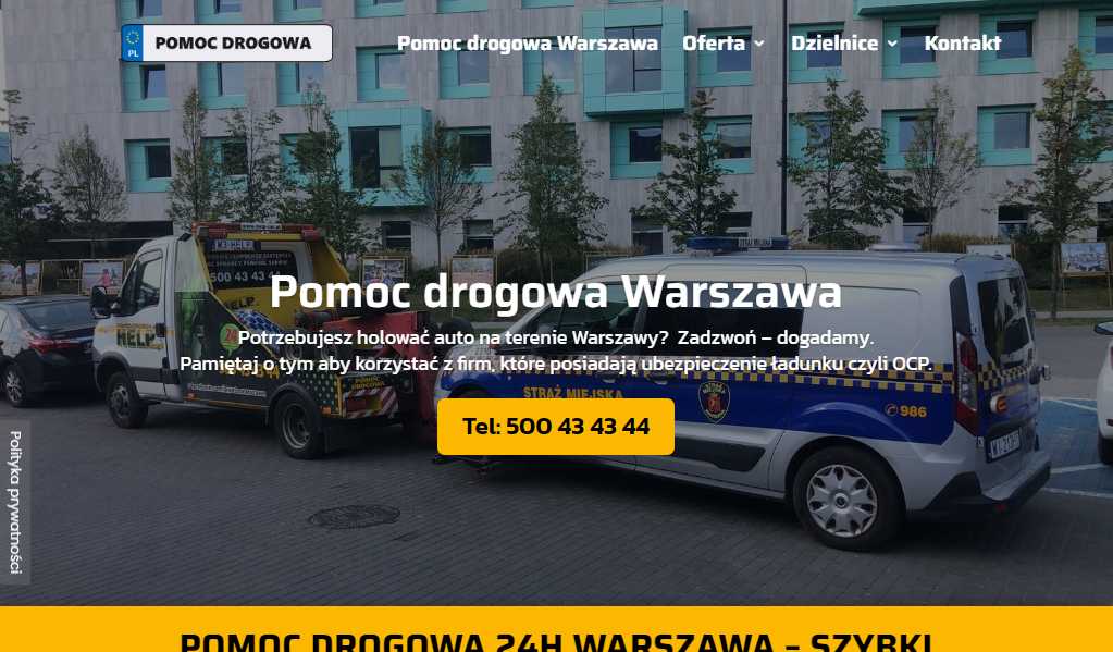 Pomoc drogowa Warszawa - zamów lawetę